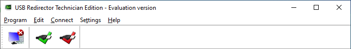 USB Redirector Technician Edition 菜单和工具栏